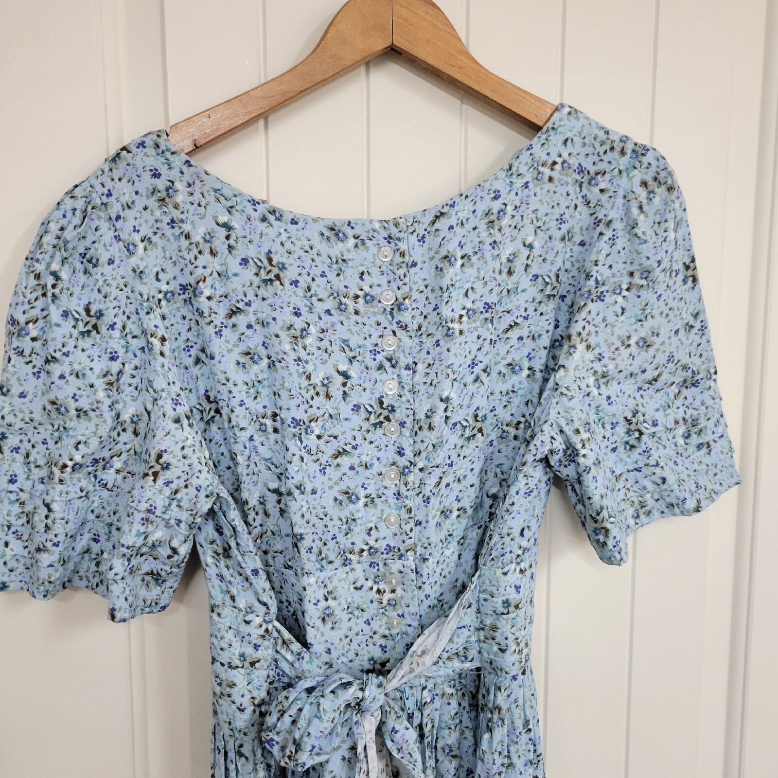 vintage Karin Stevens 1990s Cottage core summer babydoll midi dress (See Desc)