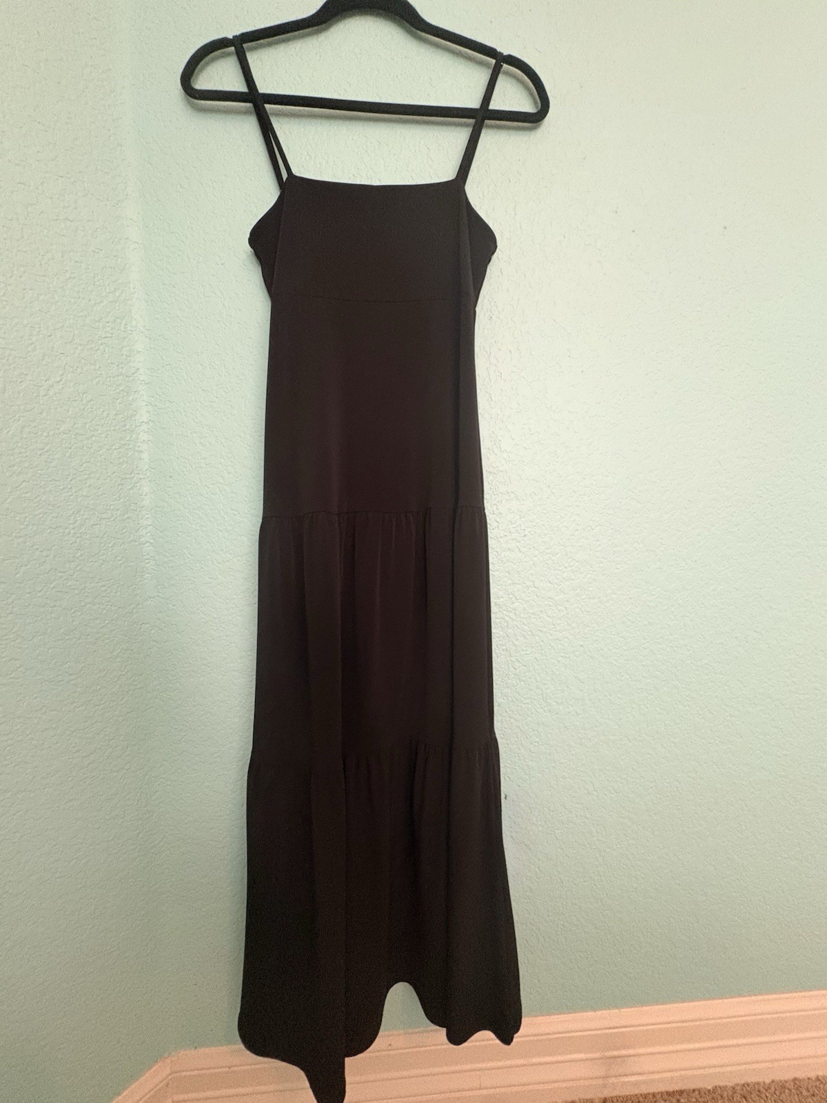 Michael Kors Vintage black, long tiered maxi dress with spaghetti straps -medium