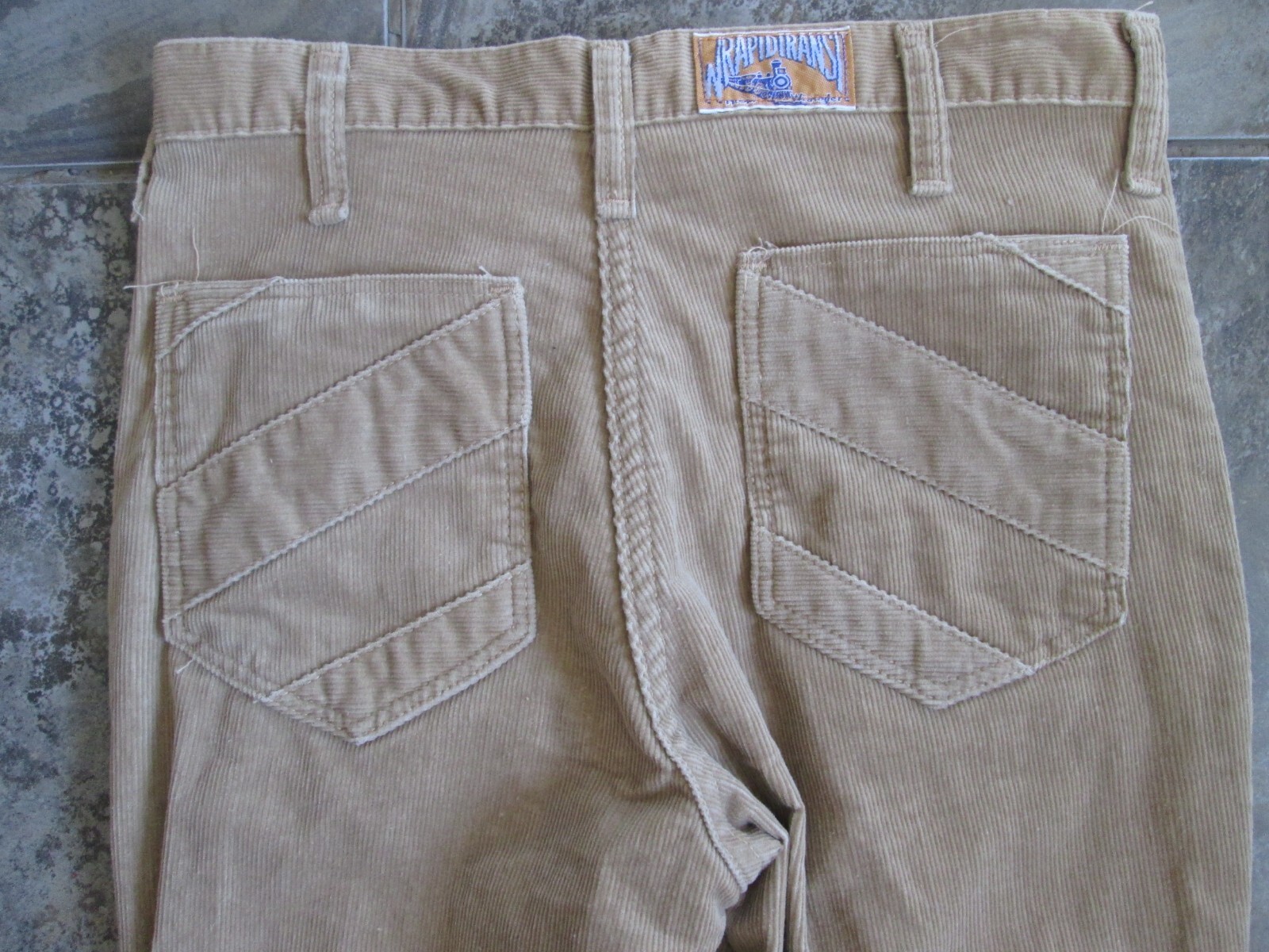 Vintage Wrangler Wrapid Transit Pants 29×31 Corduroy Brown Bootcut Flare Pockets
