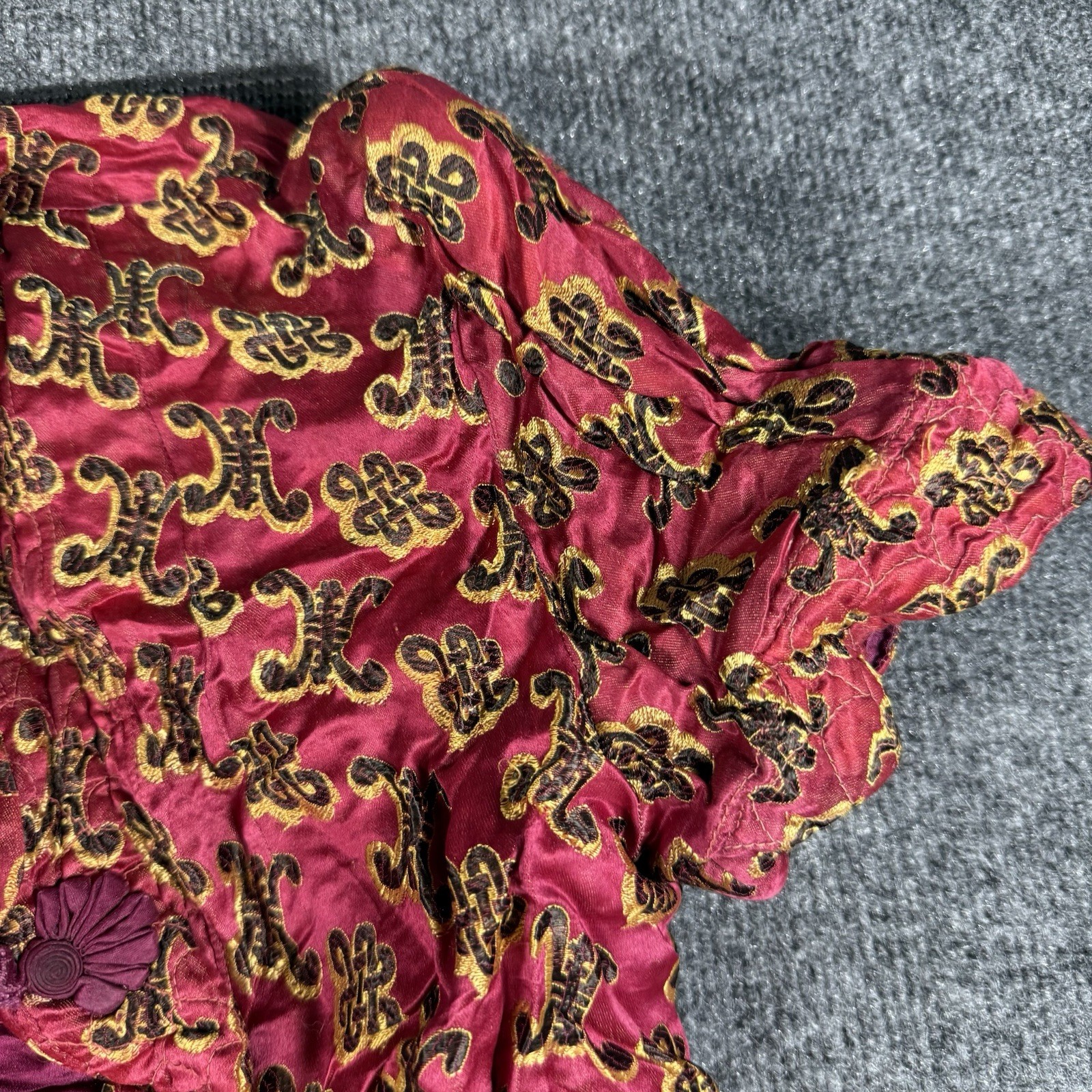 Vintage Handmade Silk Owen Bros Jacket Blouse W/ Imperfections Made In Hong Kong