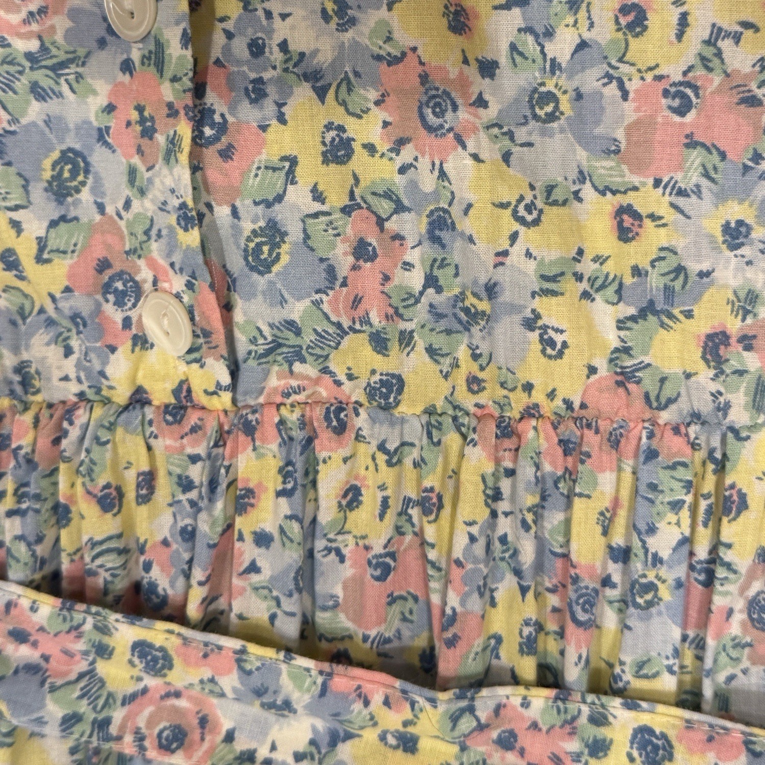 Vintage Laura Ashley Pastel Floral Prairie Dress Tie Waist UK 12/US 10 Modern Sm