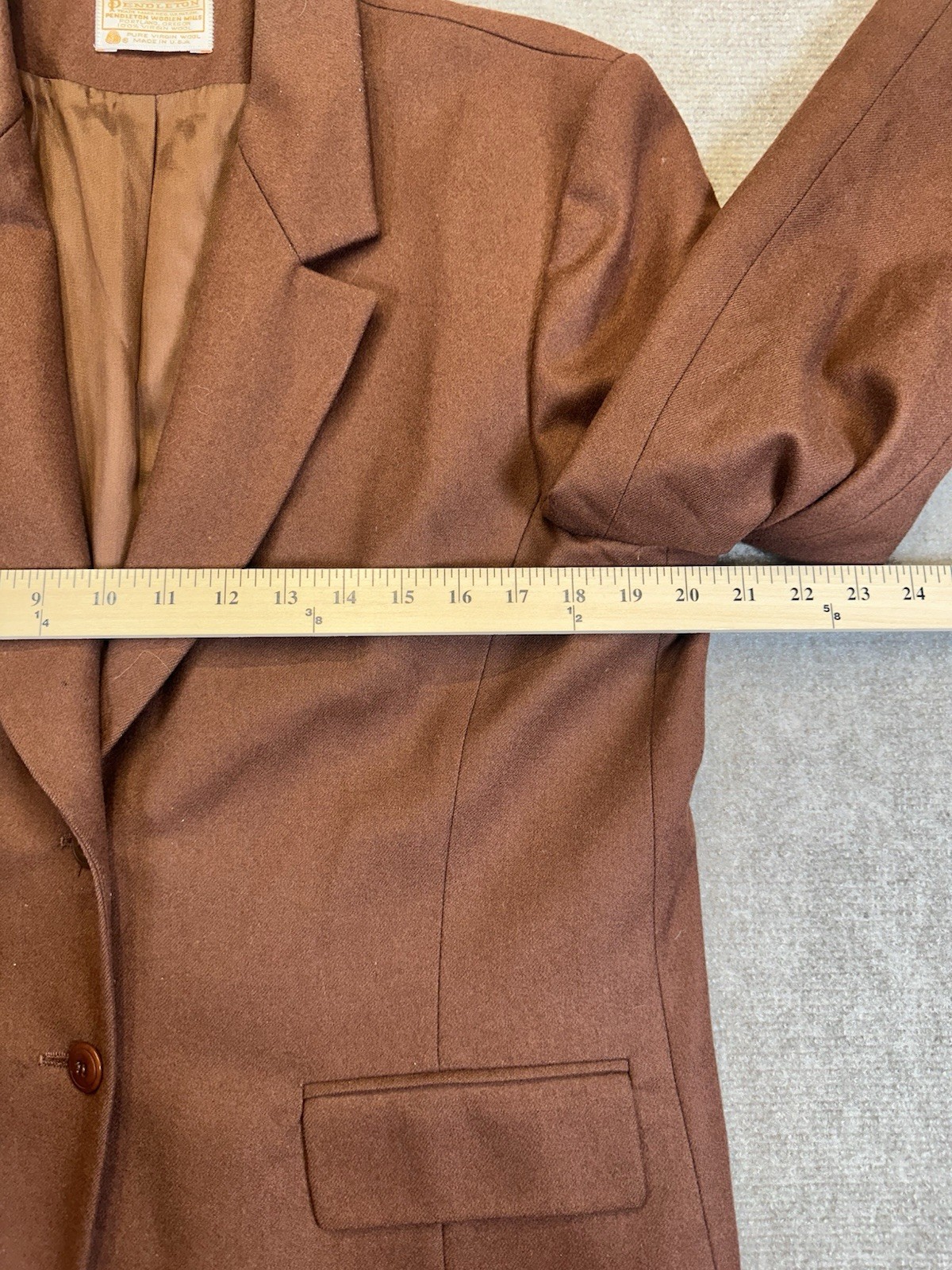 VTG 70s Pendleton 100% Wool Suit Brown (copper) Sz 14