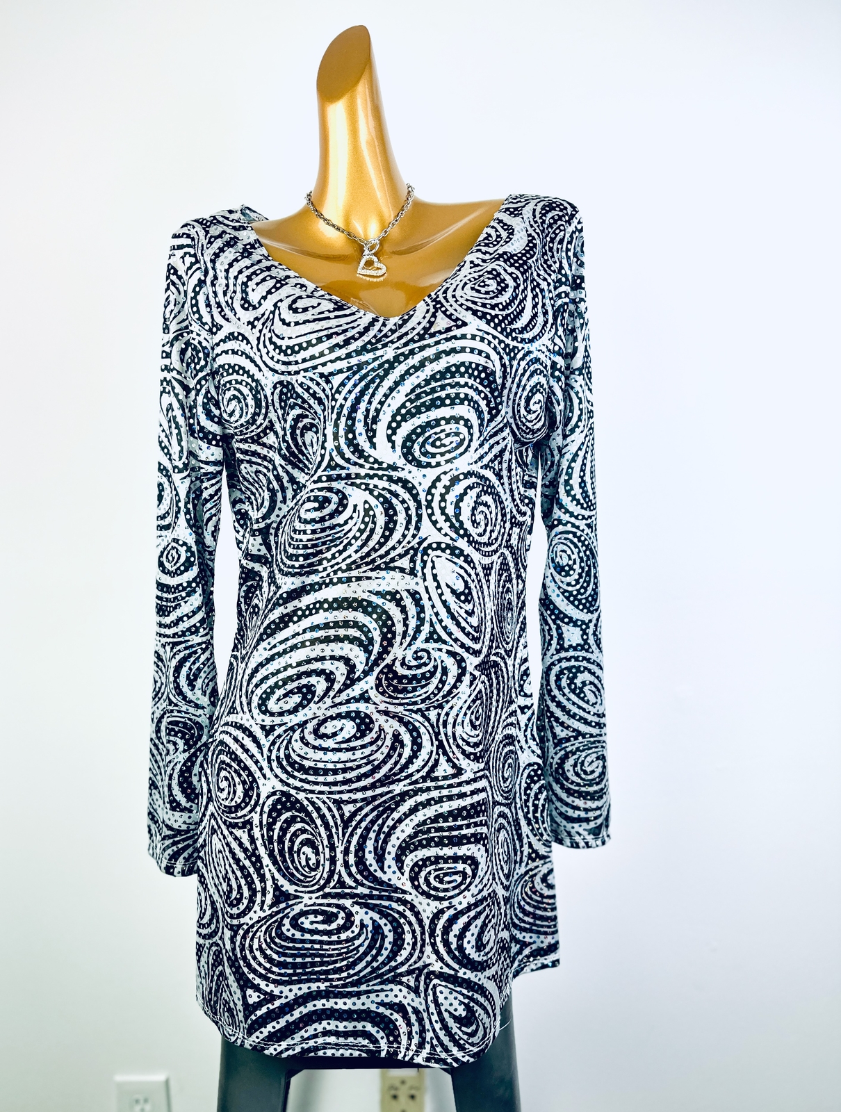 Vintage retro psychedelic mod mini sequin dress