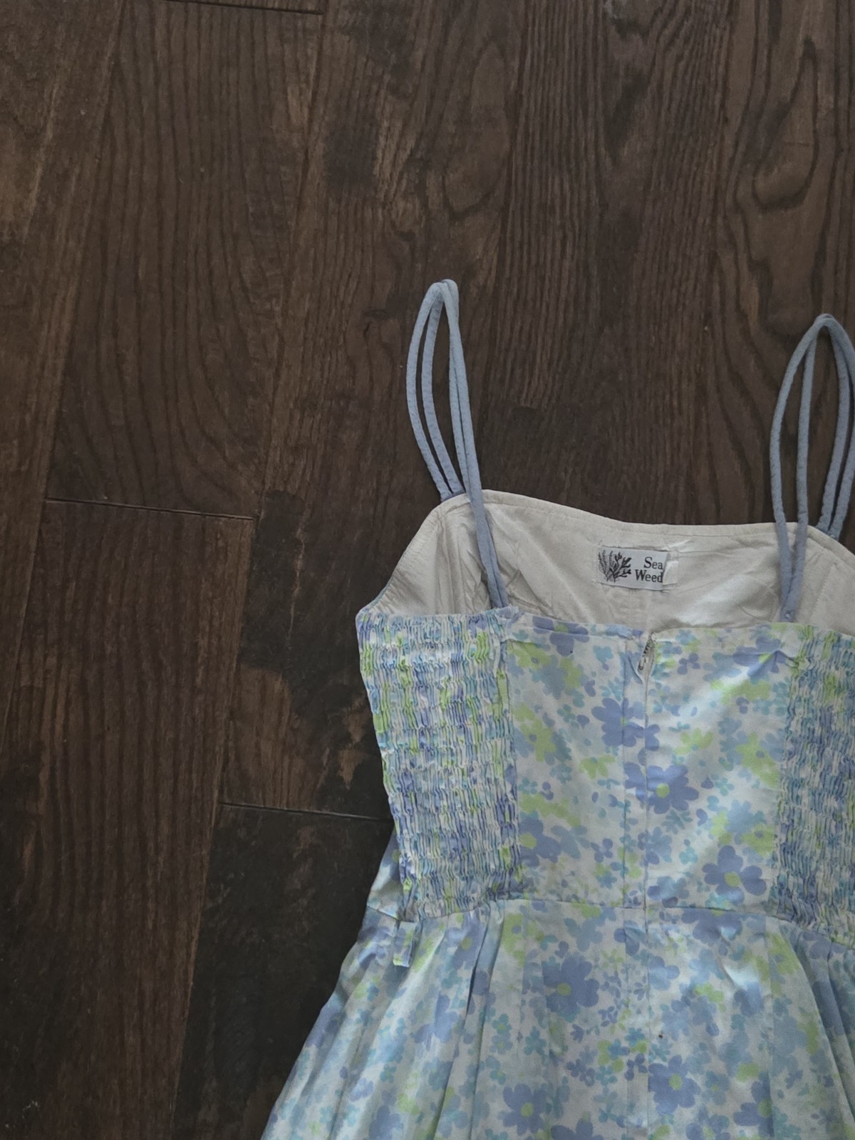 Vintage Sea Weeds Floral Skort Romper Women&rsquo;s Size 10 Blue Purple Summer Dress