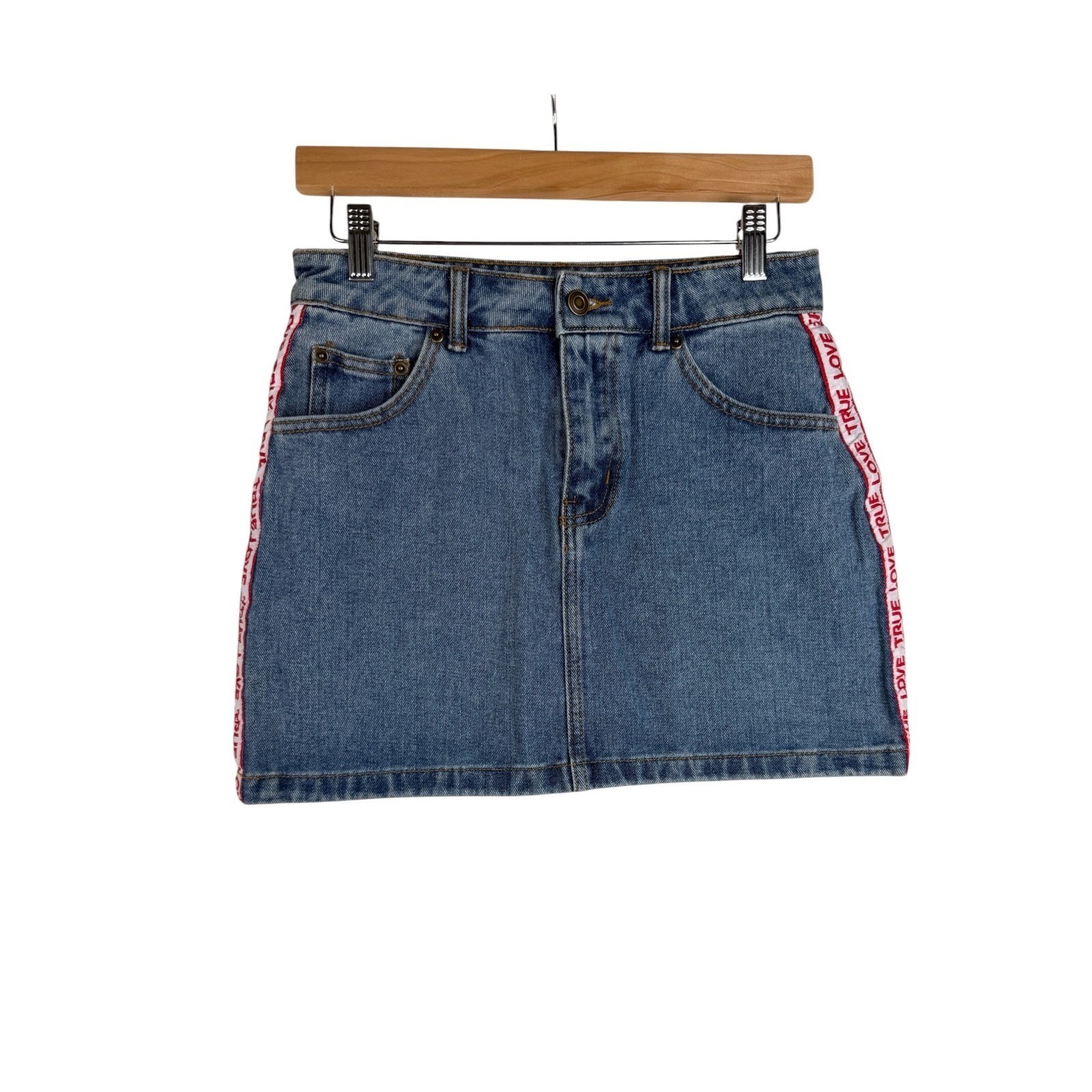 Forever 21 « True Love » Denim Mini Skirt size Medium Blue