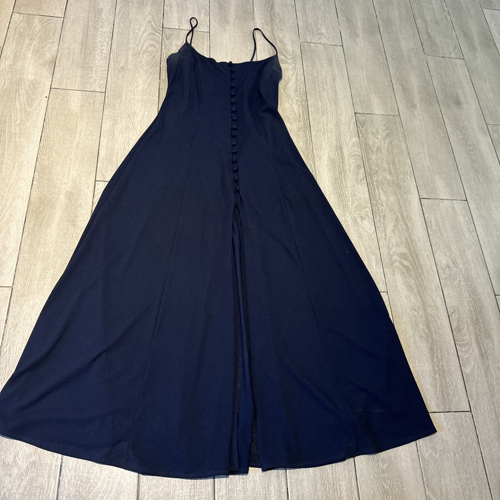 Bisou-Bisou 90’s Vintage Blue Dress w/ Slit in Front Size Large