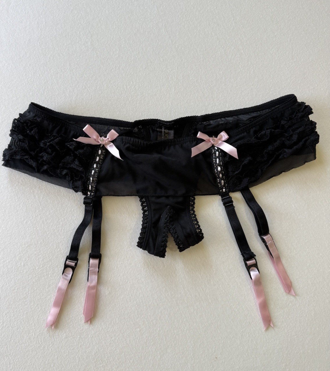 Vtg Frederick&rsquo;s Of Hollywood Open Crotch Panties Garter Belt Size (M)