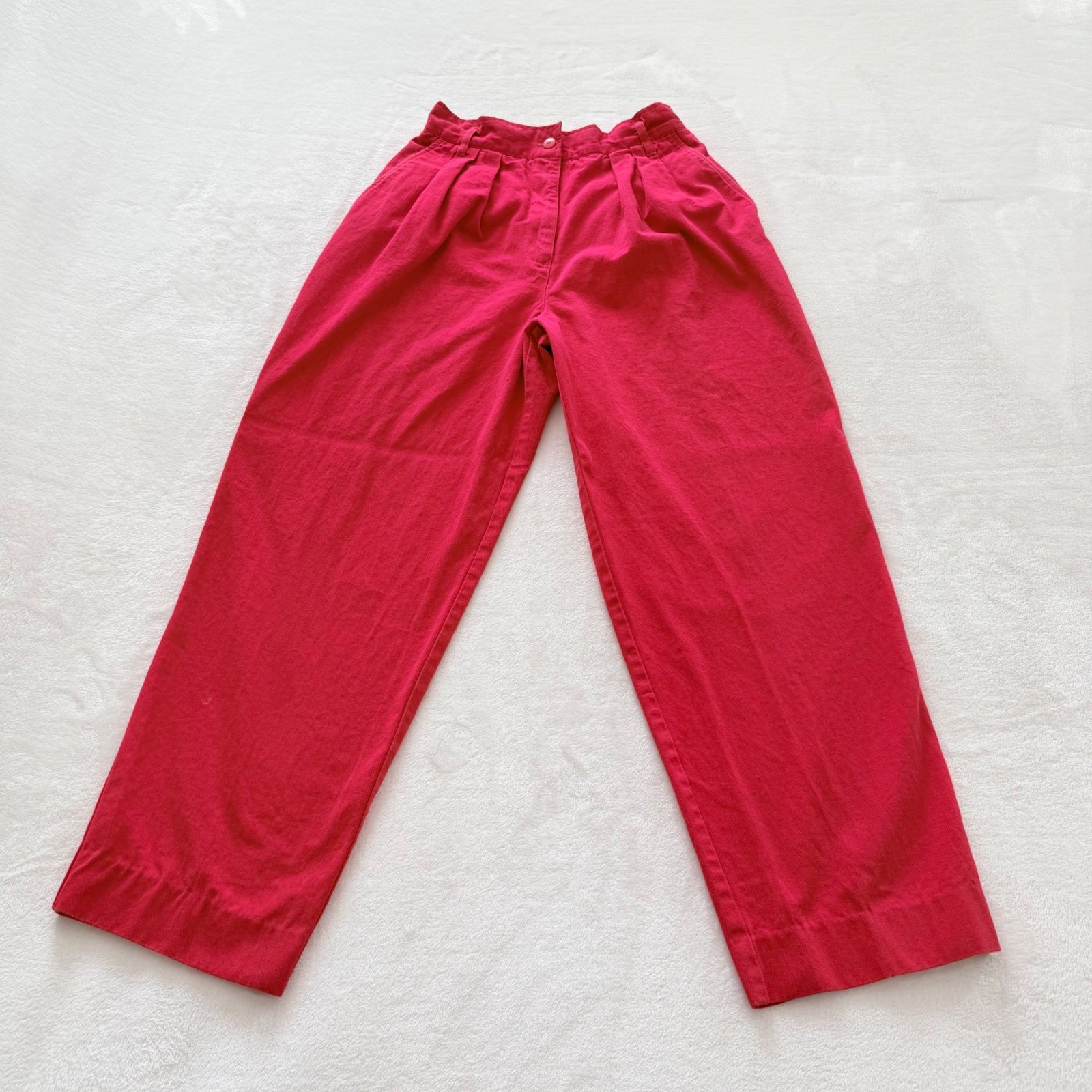Vintage Rafaella Pink High Waist Pleated Pants Womens 10 100% Cotton Made Greece