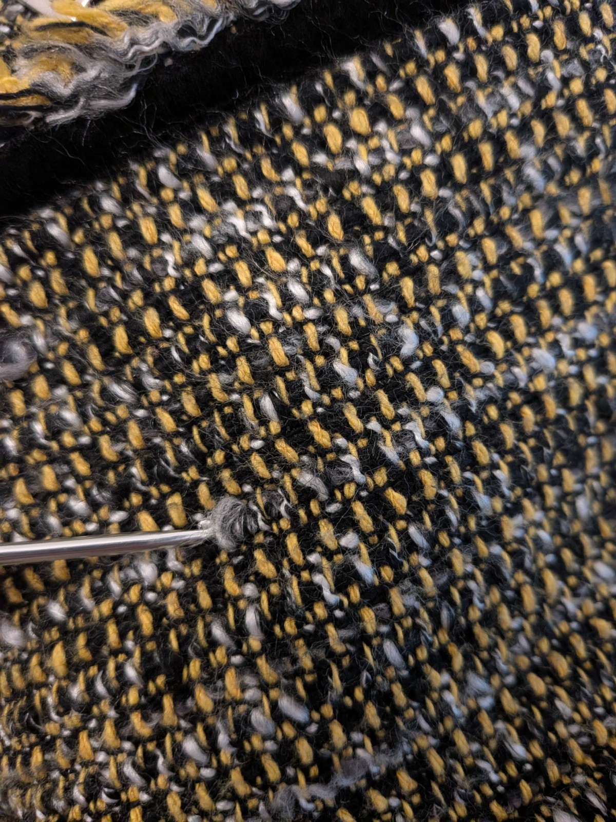 90s Vintage « Clueless » Conrad C Tweed Fringe Blazer Jacket – Size 1XW / 18W