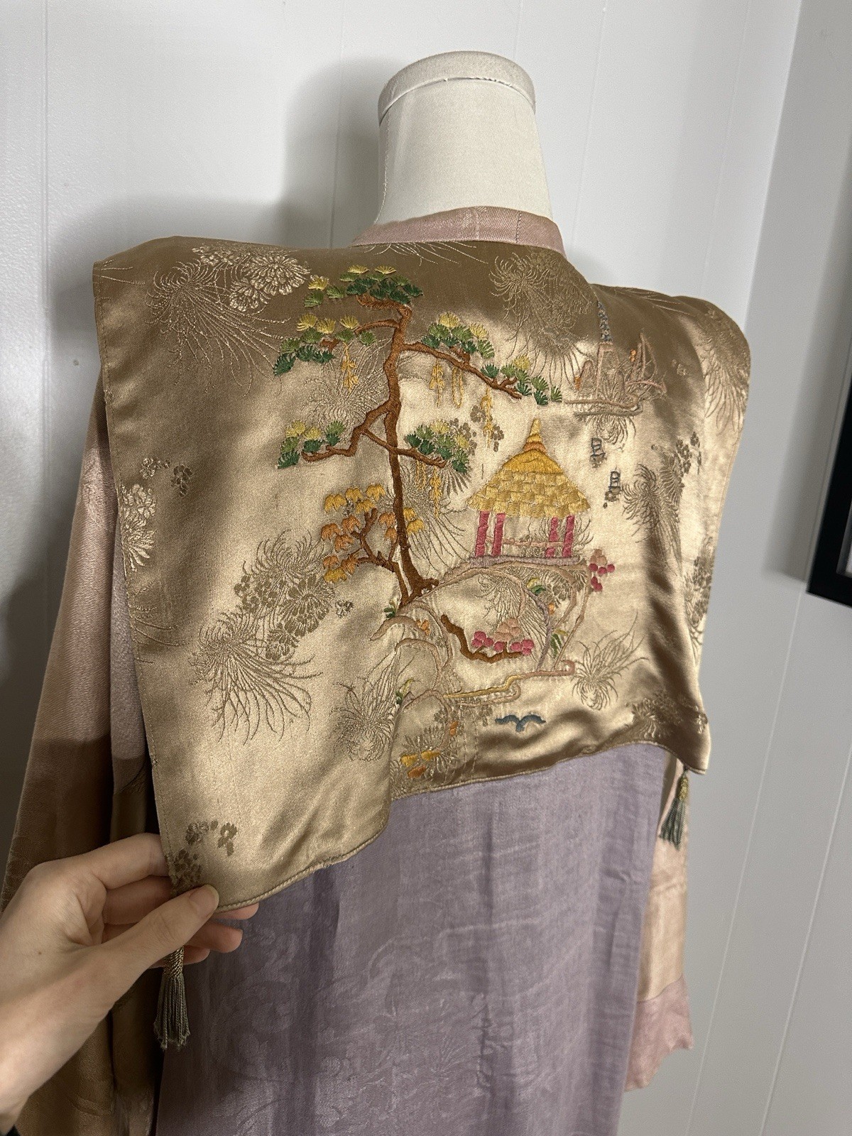 Vintage Antique Material 80s Made Romantic Art To Wear Duster
