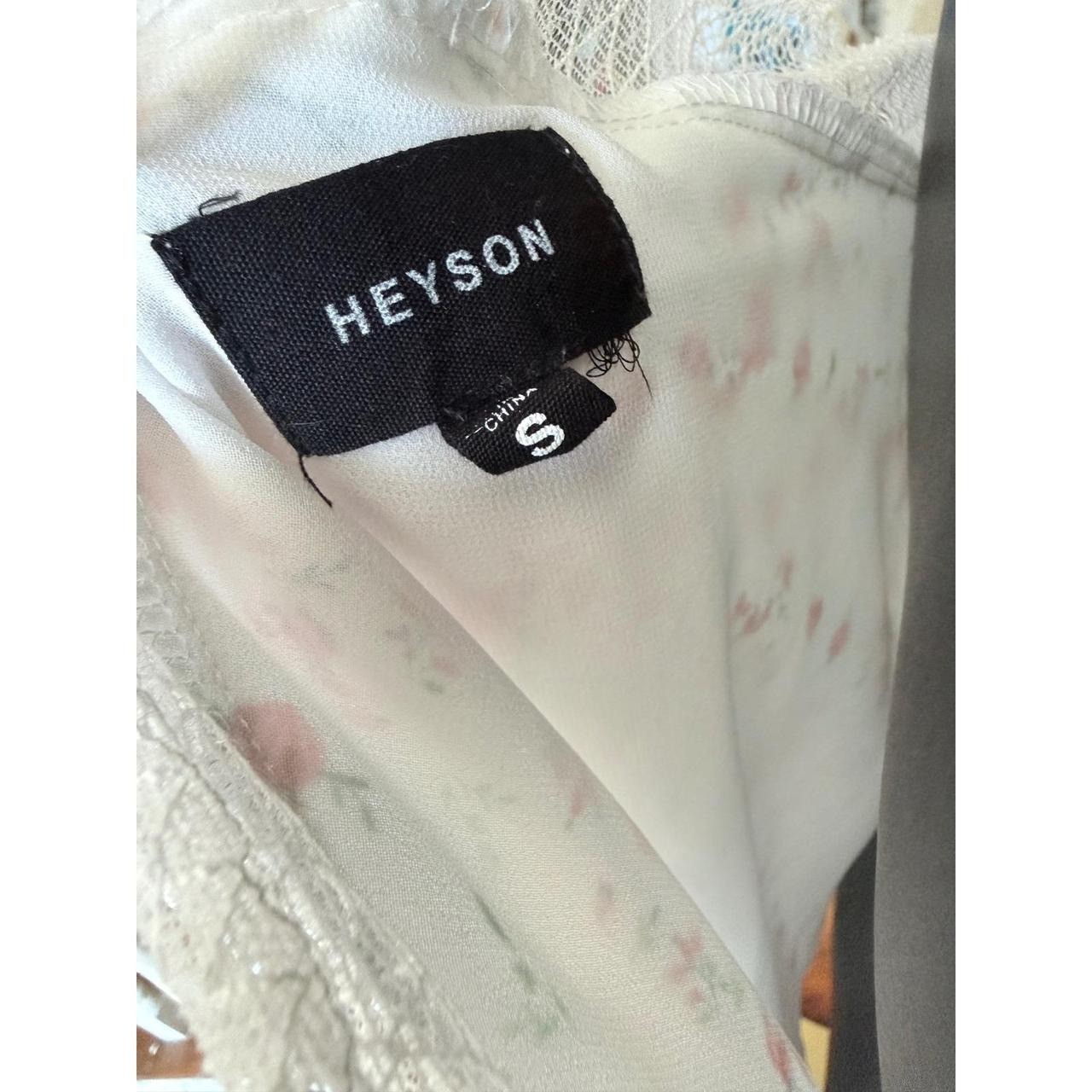 Heyson Cami Top Womens Small White Pink Floral Lace Trim V-Neck Adjustable Strap