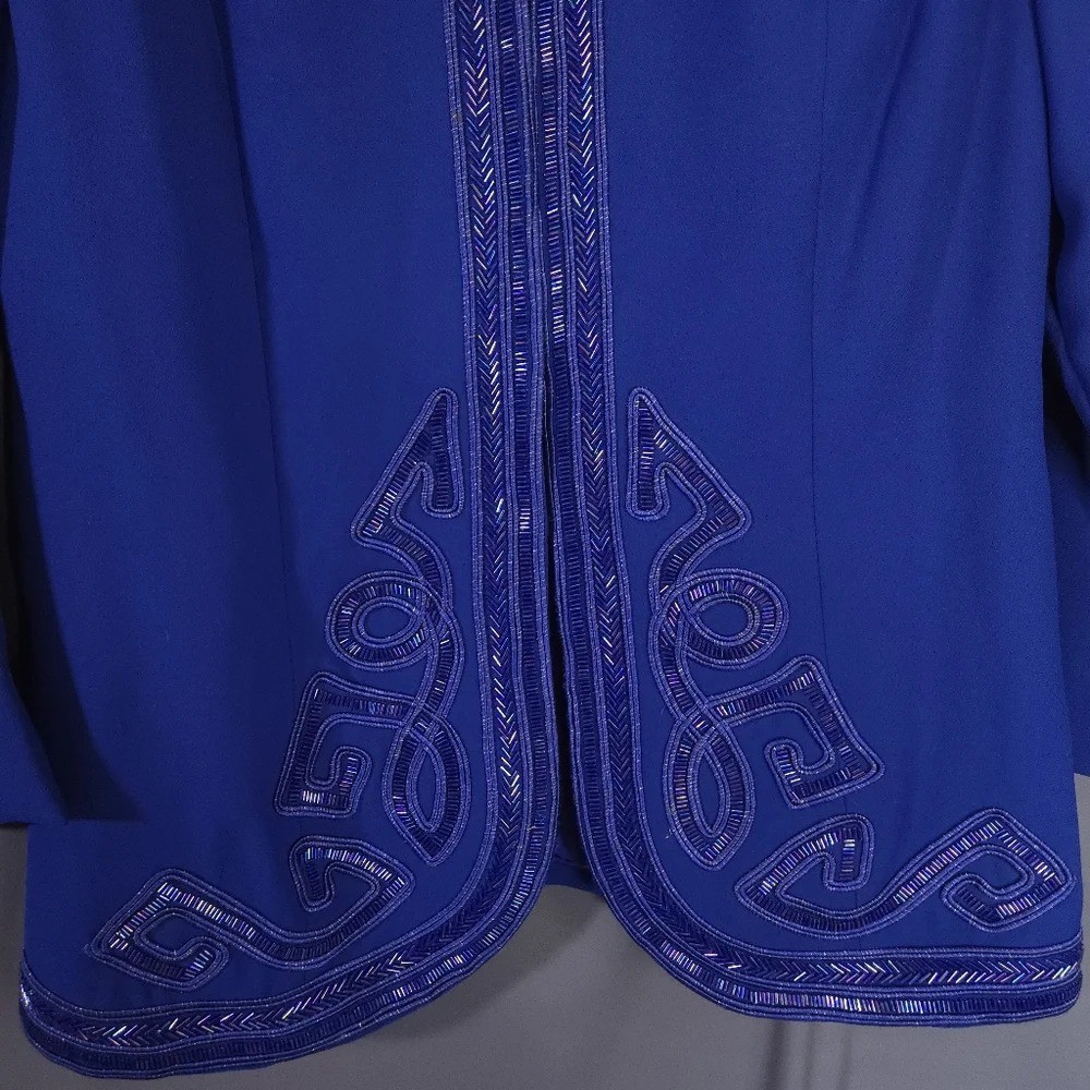 Vintage Fashion Kay Jacket Beaded Size 12 80s Glam Art Deco Inspired Boho Luxe