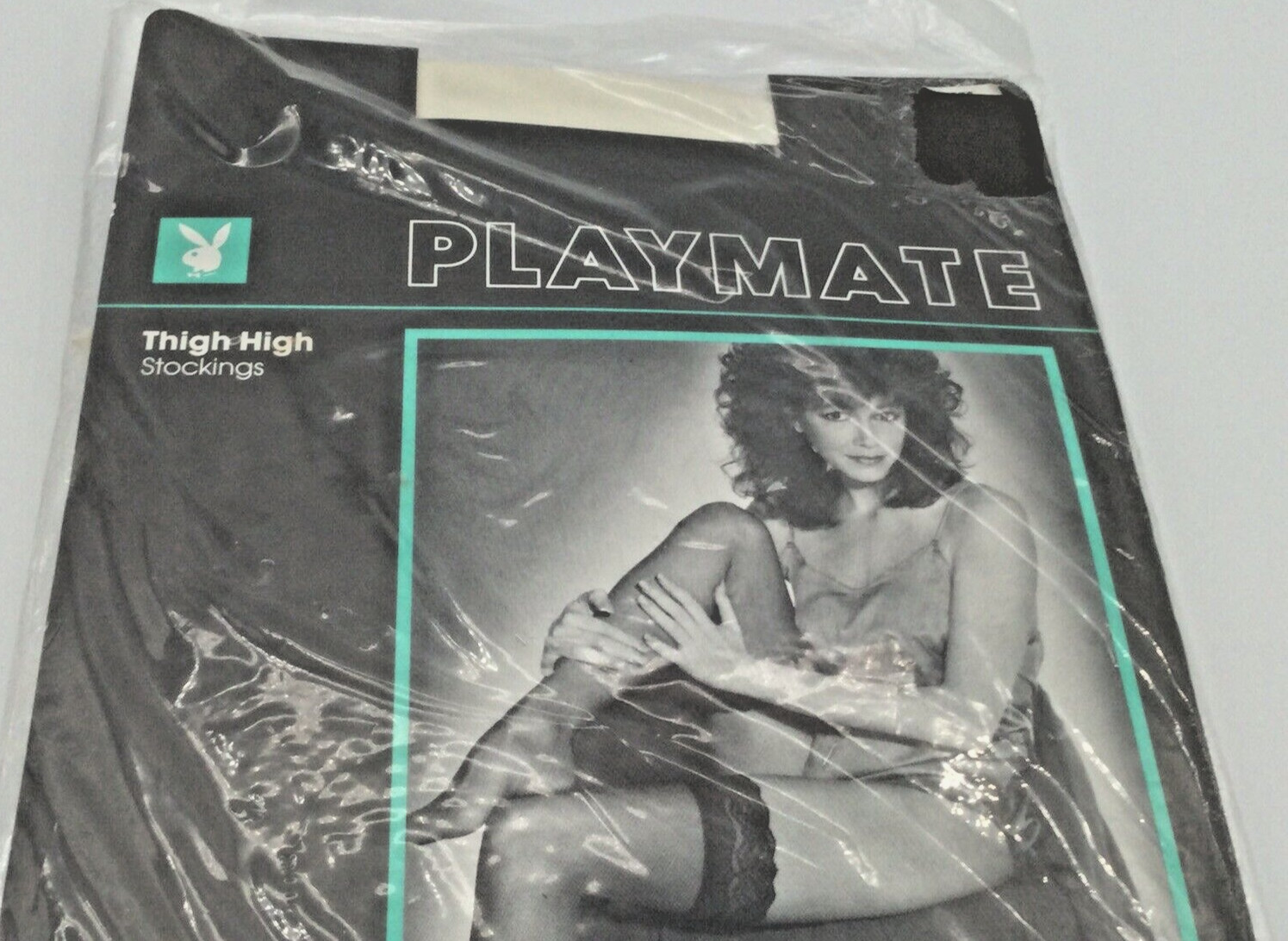 NEW Vintage Playboy Playmate Thigh High Stockings Size A 8.5-10 Bone NICE