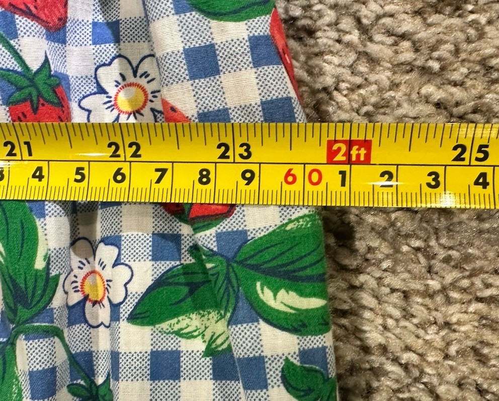 Vintage Anthony Richards Strawberry Gingham House Dress Medium With Pockets