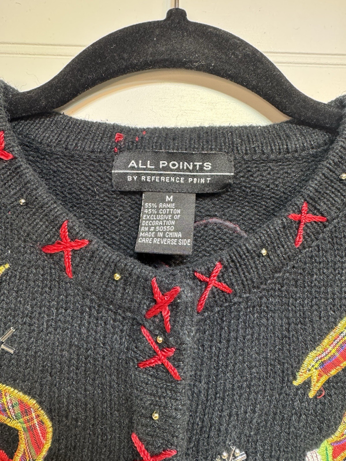 All Points by Reference Point Vintage Womens Christmas Sweater Vest Sz Medium
