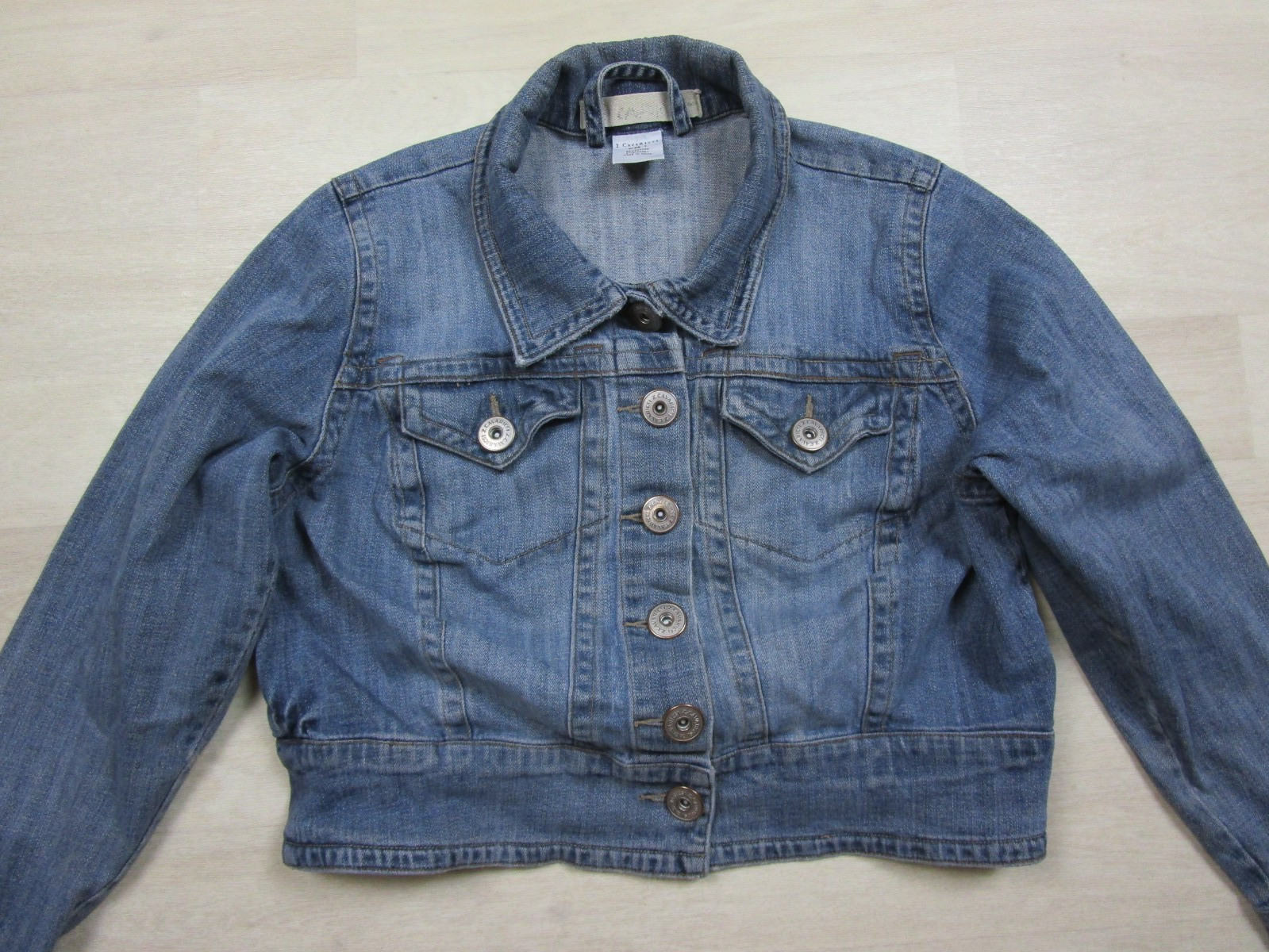 Vintage 90&rsquo;s Z. Cavaricci Women&rsquo;s Distressed Cropped Denim Jean Jacket Size 1