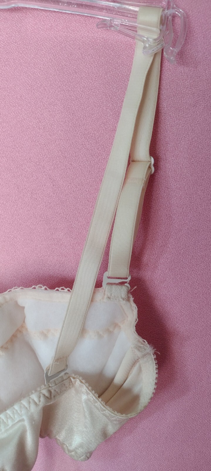 80&rsquo;s vtg BACKLESS by SMOOTHIE BLUSH UW multiway FOAM PADDED bra 34B