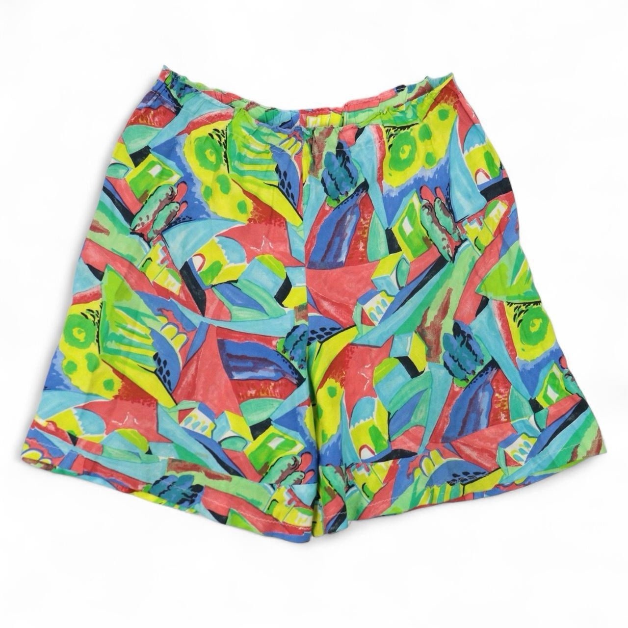 VTG Paris Saint German Women Runway High Rise Shorts Multicolor Maximalist USA