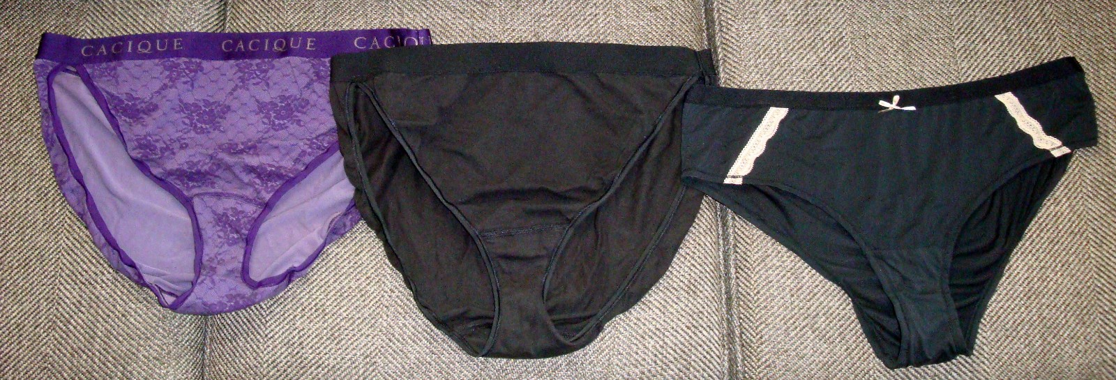 Cacique 22/24 Cotton High Leg Bikini & Extra Soft Cheeky Panty Vintage Black Lot
