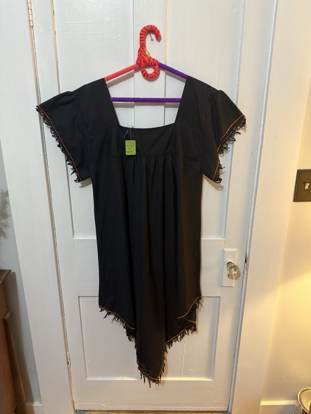 Vintage 1970s “Honduras” Embroidered Square Neck Dress
