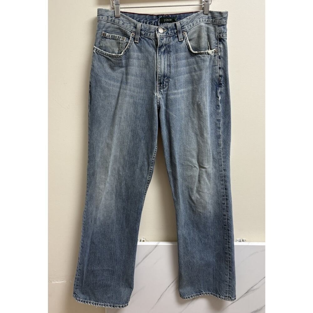 Vintage J.Crew Men&rsquo;s Jeans 33×30 Made in USA | Straight Leg Distressed Denim
