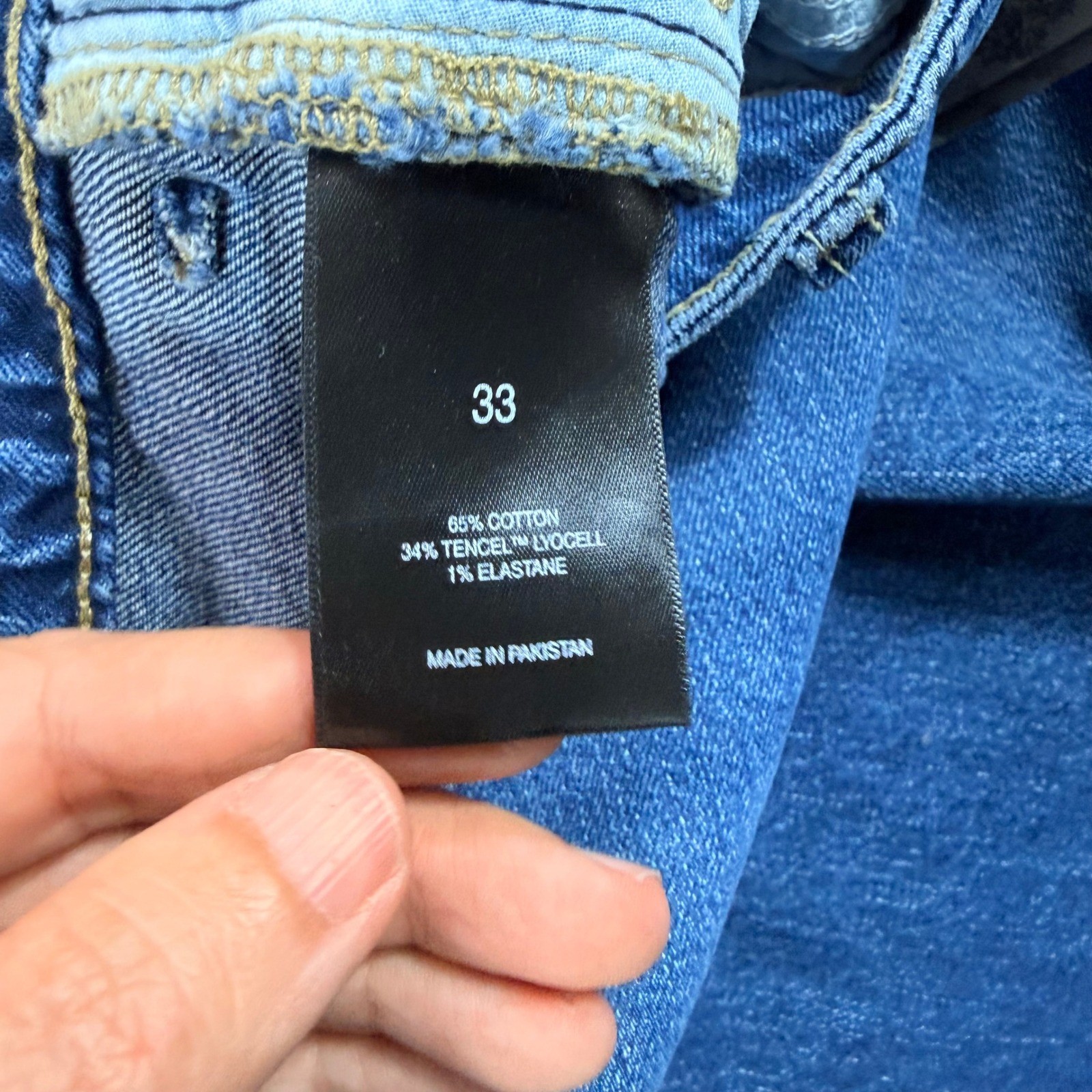 NWT Johnny Was Jaxon Lumiere Wide Leg Jeans Vintage Blue Pocket Size 33 $198