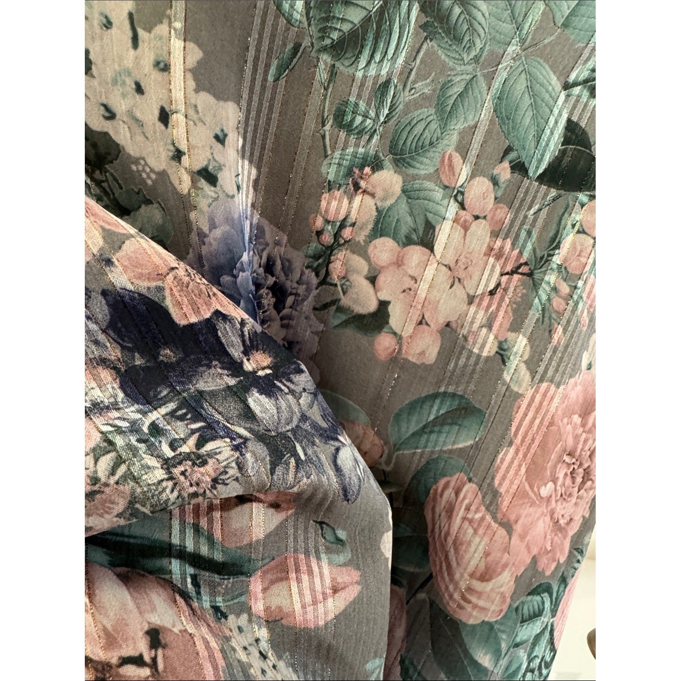 torrid Gray Floral Spaghetti-Strap Cami with Pink and Lavender Flowers