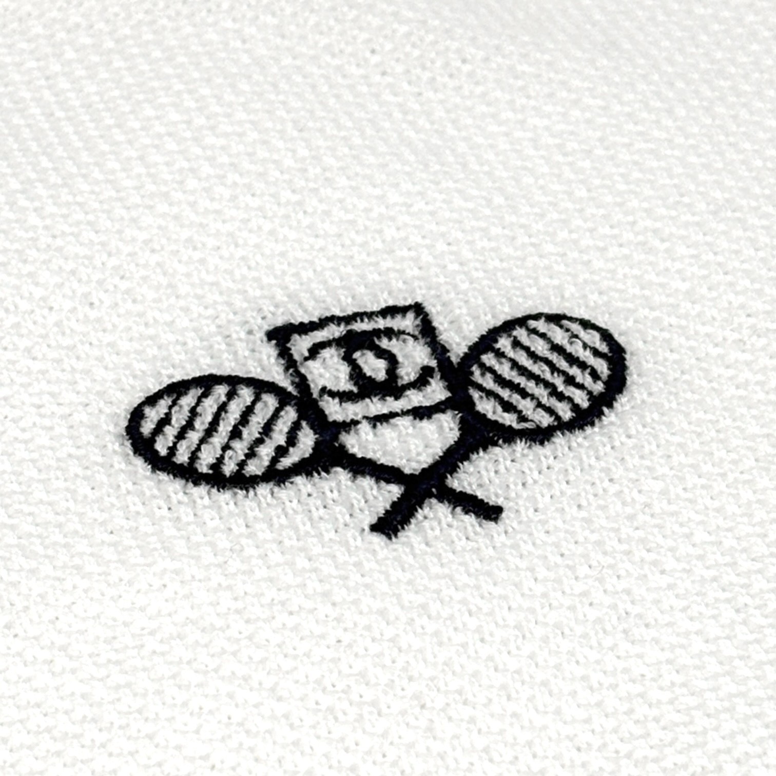 CHANEL Sport Vintage 05P CC Tennis Racket Polo T-shirt Top #42 White Cotton