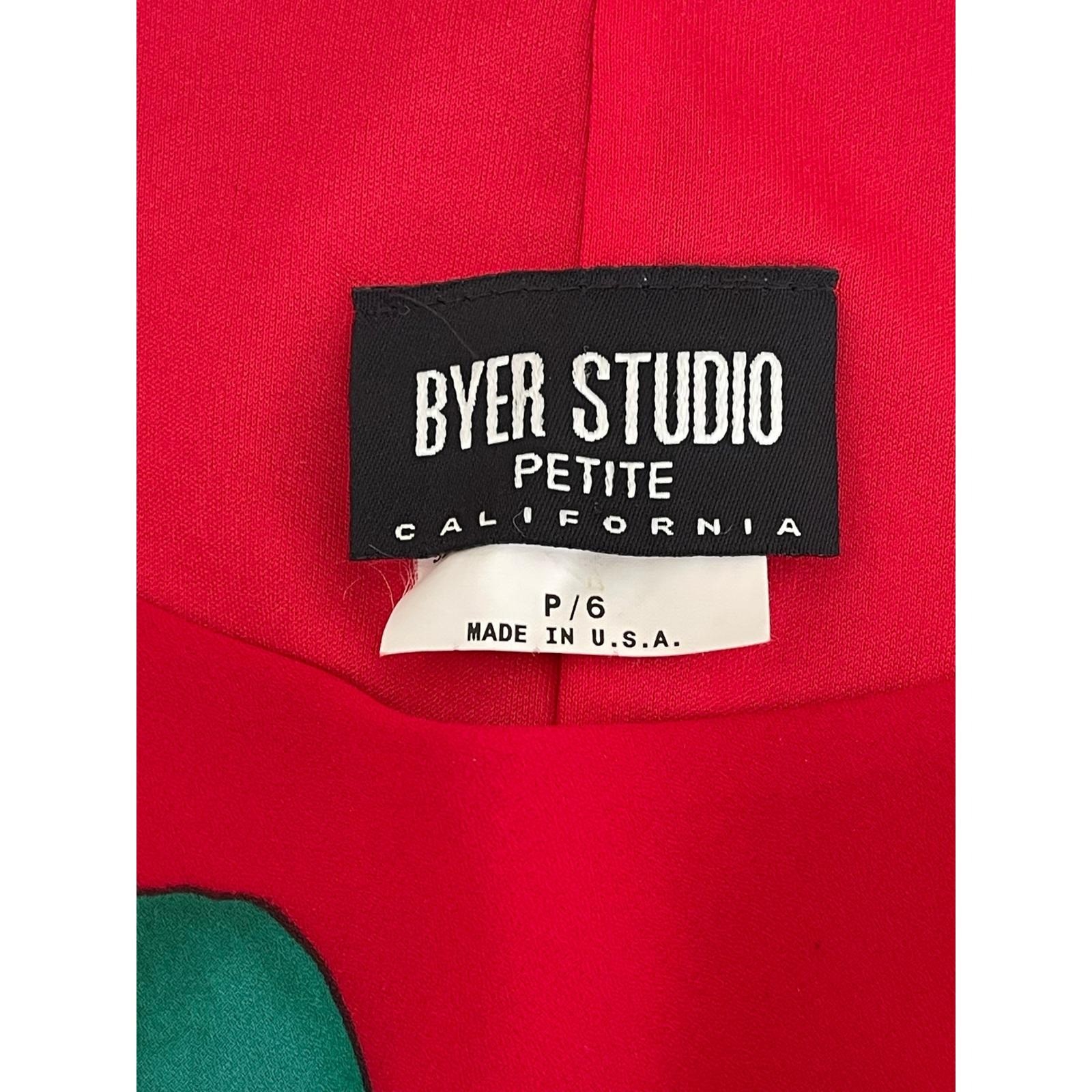 Byer Studio Petite Vintage Red Teal Floral Sleeveless Maxi Dress Size P/6 USA