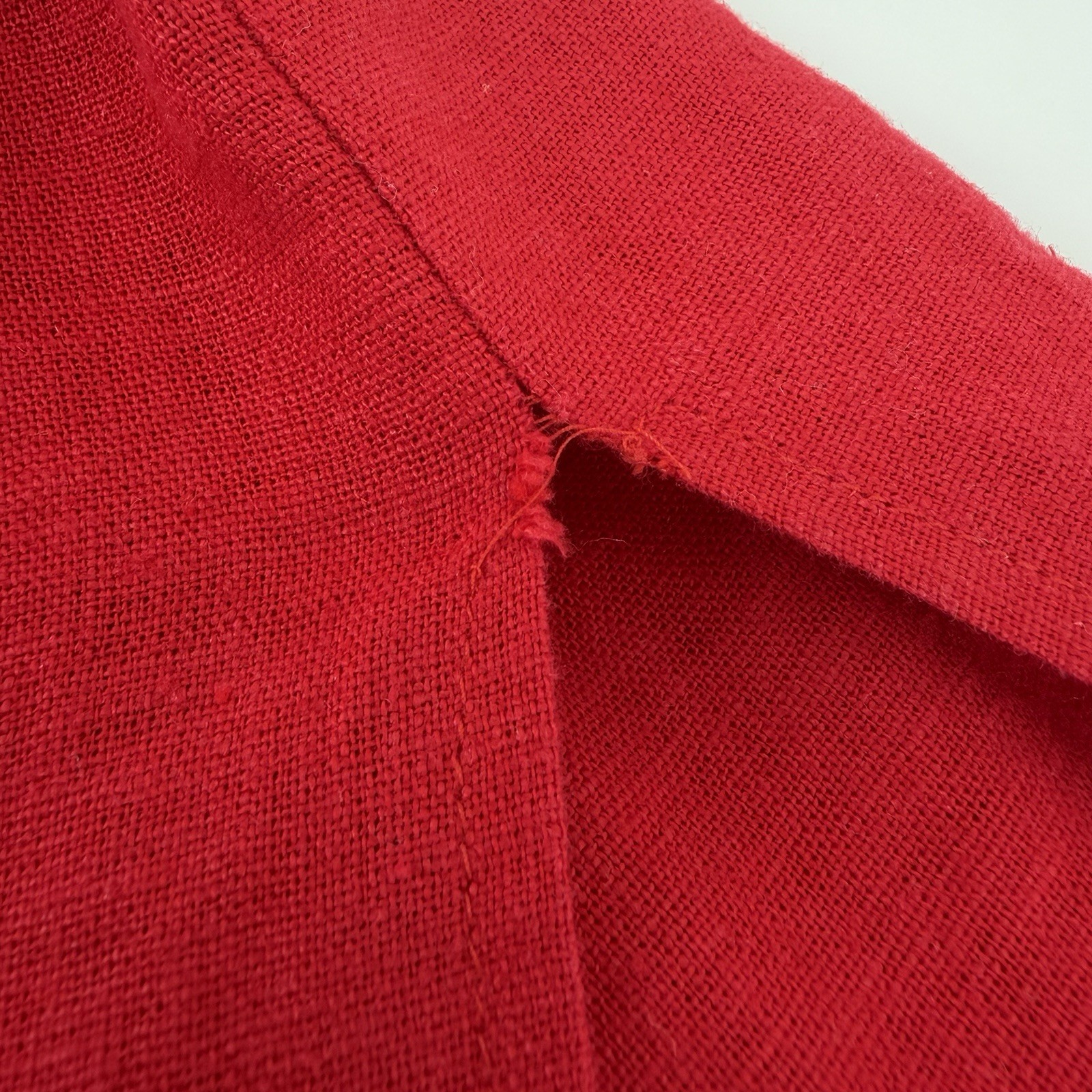 Vintage Studio C Plus 2pc Linen Blend Maxi Dress Blouse Set Red 22W 3X Pleated