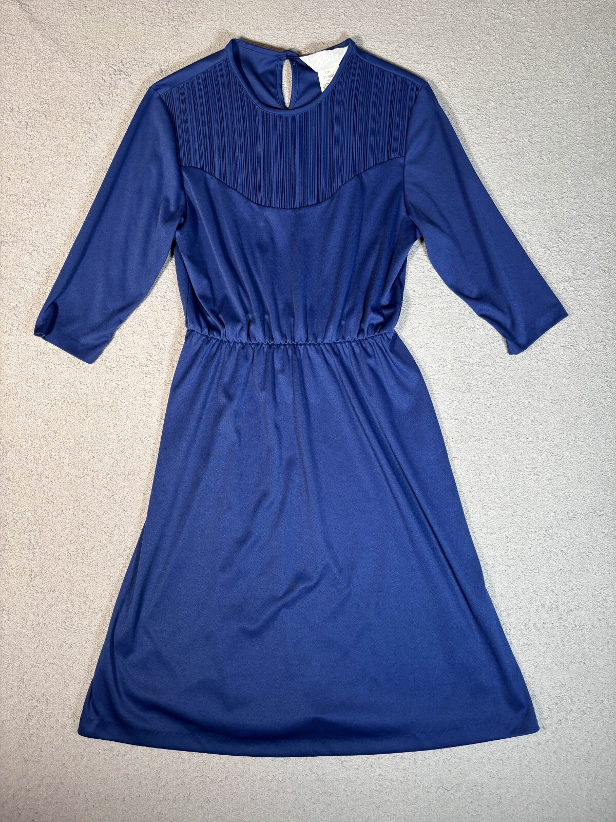 Vintage Blair Size 12P Women&rsquo;s Dress Blue Western Midi Pleated Chest 50s Retro