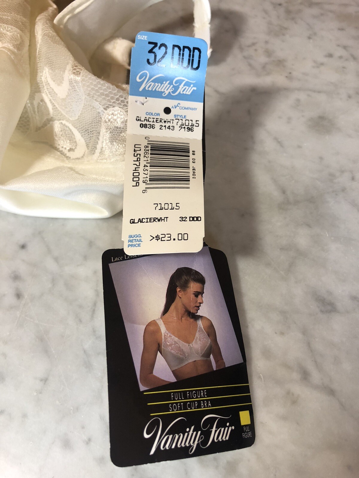 VTG Vanity Fair Bra 32DDD Ivory Full Figure Soft Cup NWT 71015