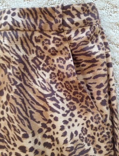 GIANNI VERSACE COUTURE Leopard Raw Silk Zippers Leg Pants EU 40 Italy Very RARE!