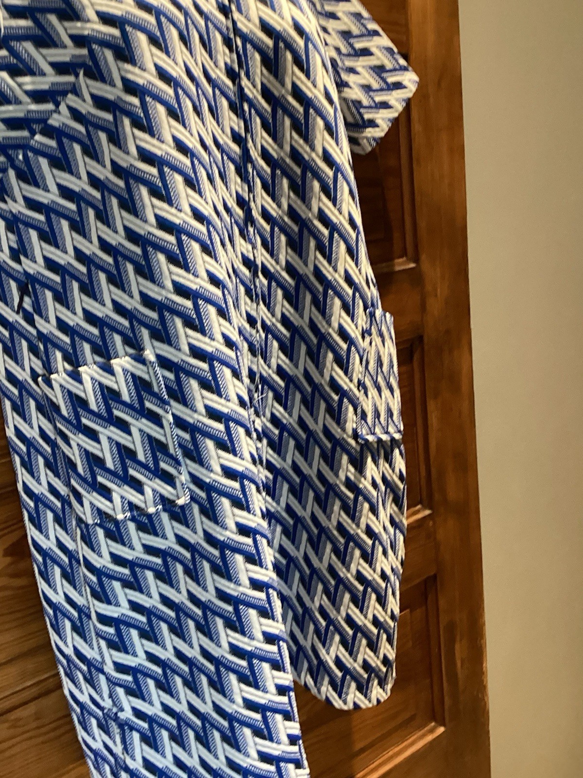 VGT Blue Geometric Polyester Mini Dress 22 1/2 Mod Rockabilly XXL