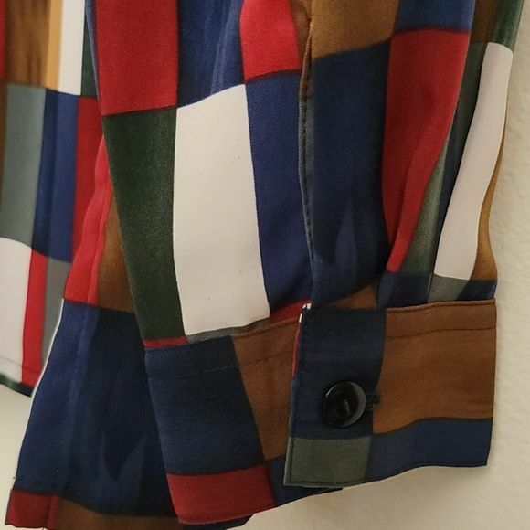 Bonworth Vintage Multicolor Geometric Print Blouse M