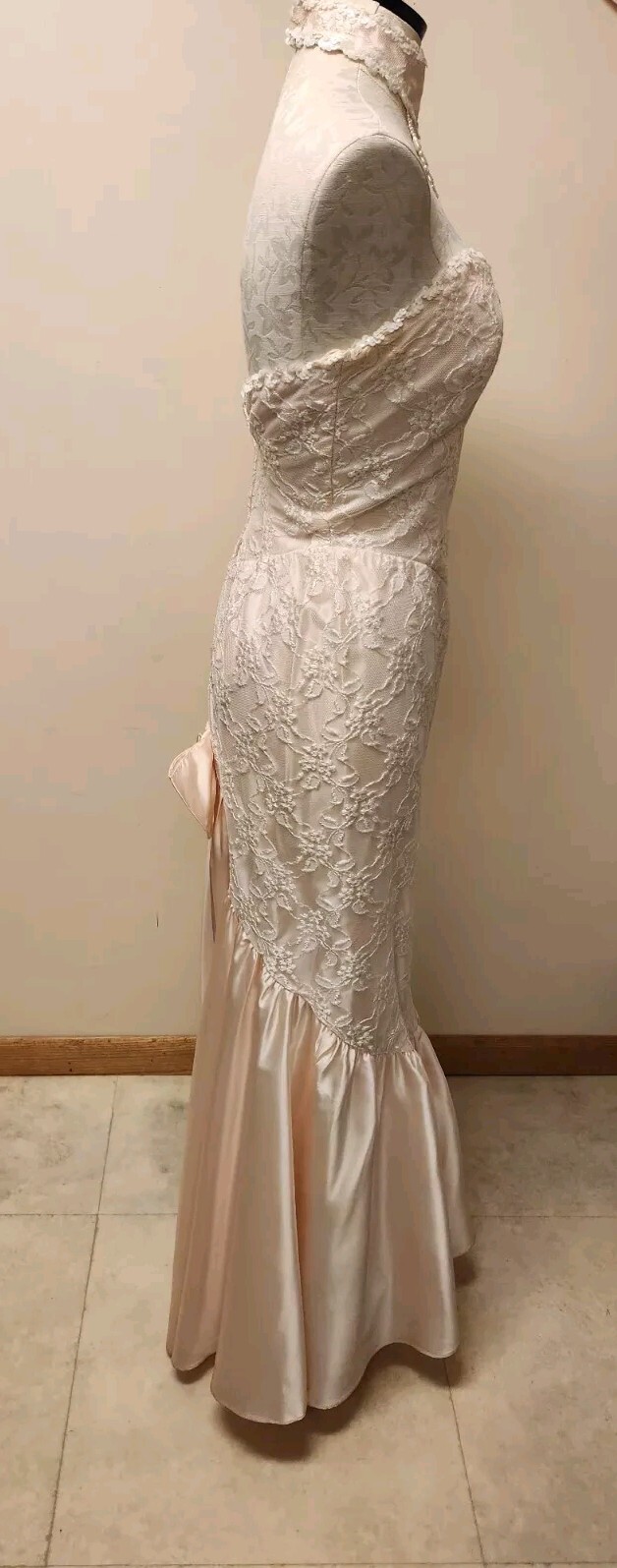 Vtg Alfred Angelo Flirtations Strapless Gown*Fit & Flair*Matching Necklace*9/10