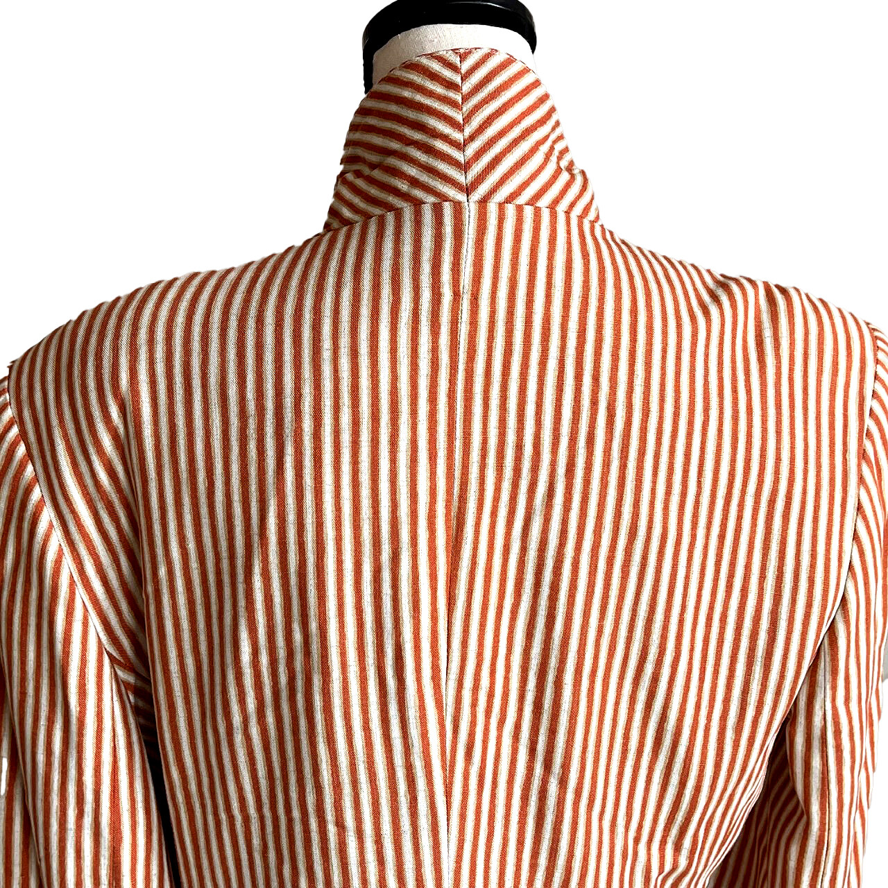 Vintage 80s 9Os CARLO MODA Oversize Boxy Blazer Orange White Stripe Lined Sz 10