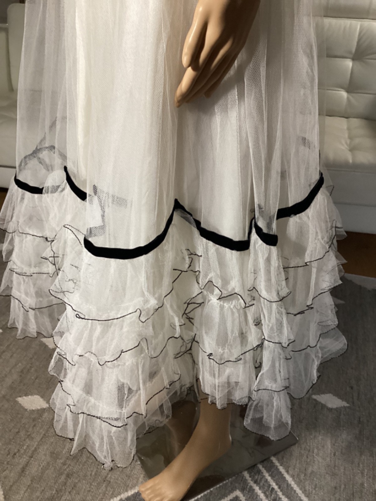 Vintage 1950&rsquo;s Will Steinman Original Black & White Tulle Strapless Party Dress