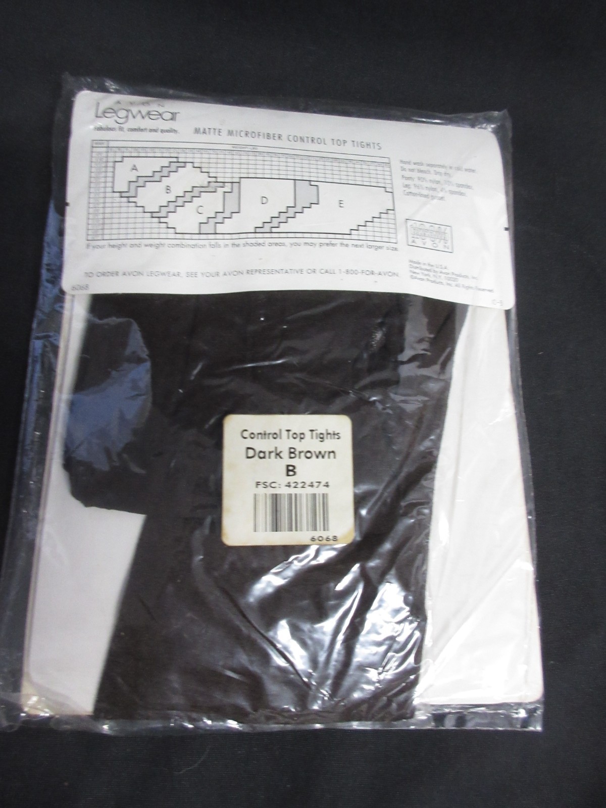 2 PAIR Avon Legwear Matte Microfiber Control Top BROWN Tights, Size B, MIP