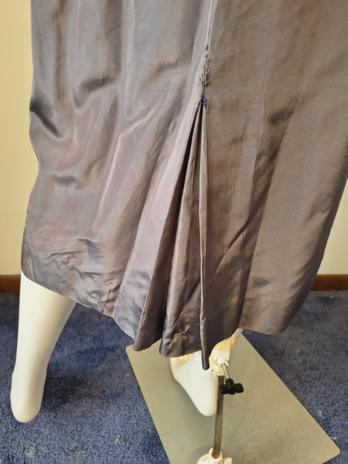 Vintage 50&rsquo;s Parness Feinstein 2pc Purple Sharkskin Taffeta Cocktail Dress