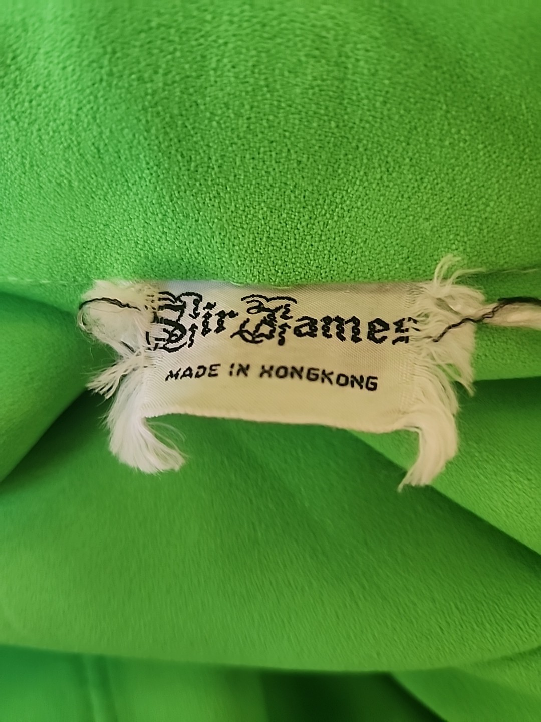 Sir James Hong Kong 1970s lime green long-sleeve collared shirt dress Small