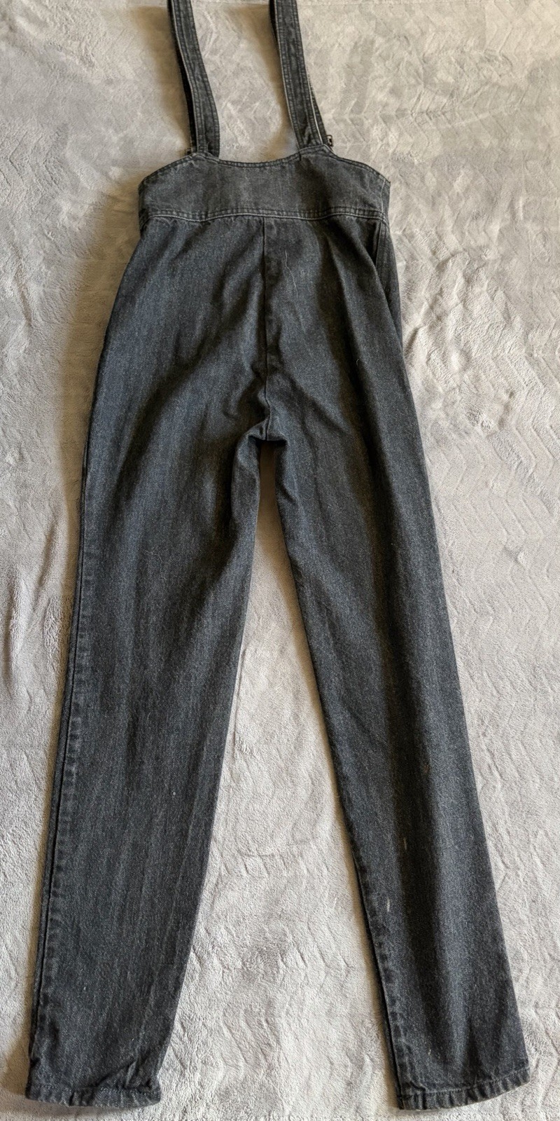 Vtg Fredericks 80&rsquo;s Denim Suspender Overall Women&rsquo;s High Waist Jeans Black 11/12