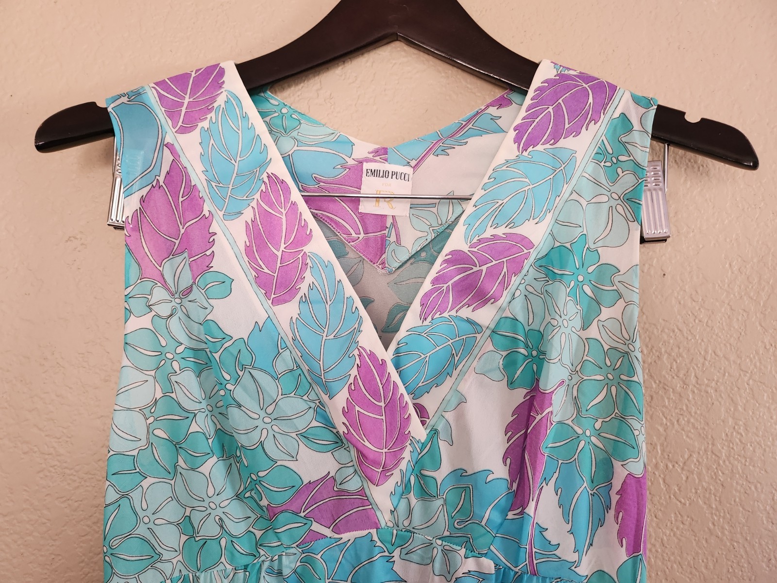 Vintage Emilio Pucci Lingerie Nightgown Coverup Sheer Sleeveless Dress SZ 6-8