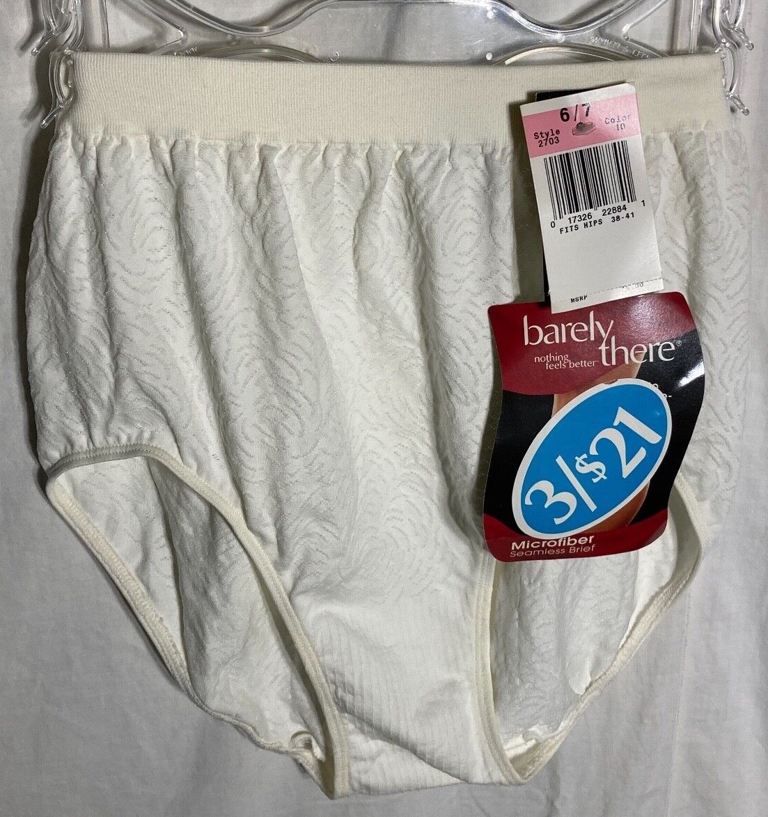 Vntg Barely there Full Coverage Nylon Microfiber Brief Women&rsquo;s 2703 Sz: 6/7 USA