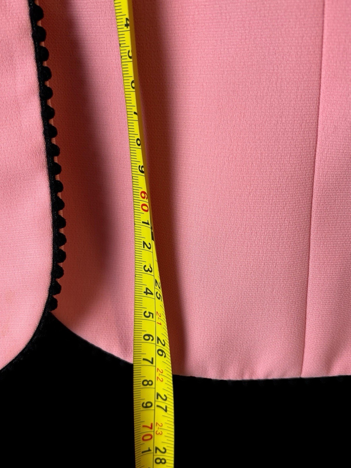 Vintage 1980’s Women’s Size 18 Le Suit Pink Blazer With Black Piping READ