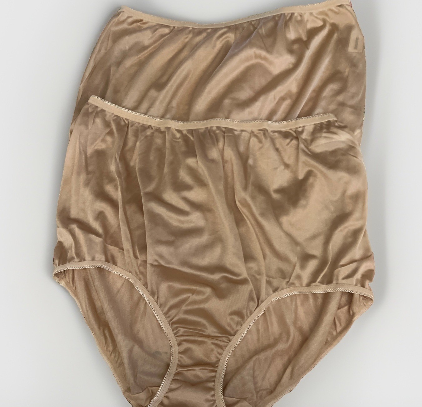 Vintage Underscore Nylon Brief Panties Granny Womens Size 9 Beige New One Pair