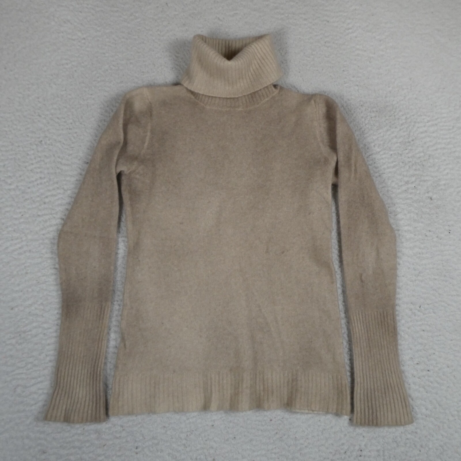 Barbajada Milano Sweater Women Size S Beige Turtle Neck Long Sleeve Pullover