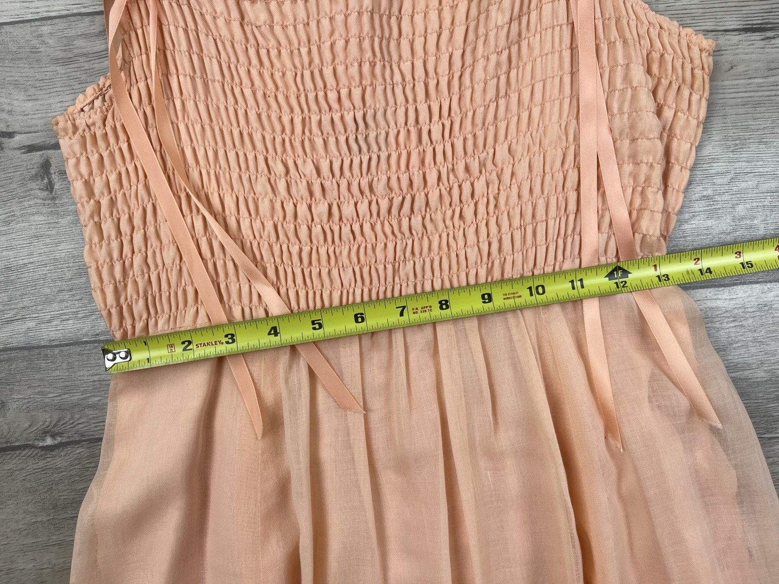 VTG Phase II Dress Sz XS/ S Pink Coral Smocked Floral Maxi Prairie Sundress 70&rsquo;s
