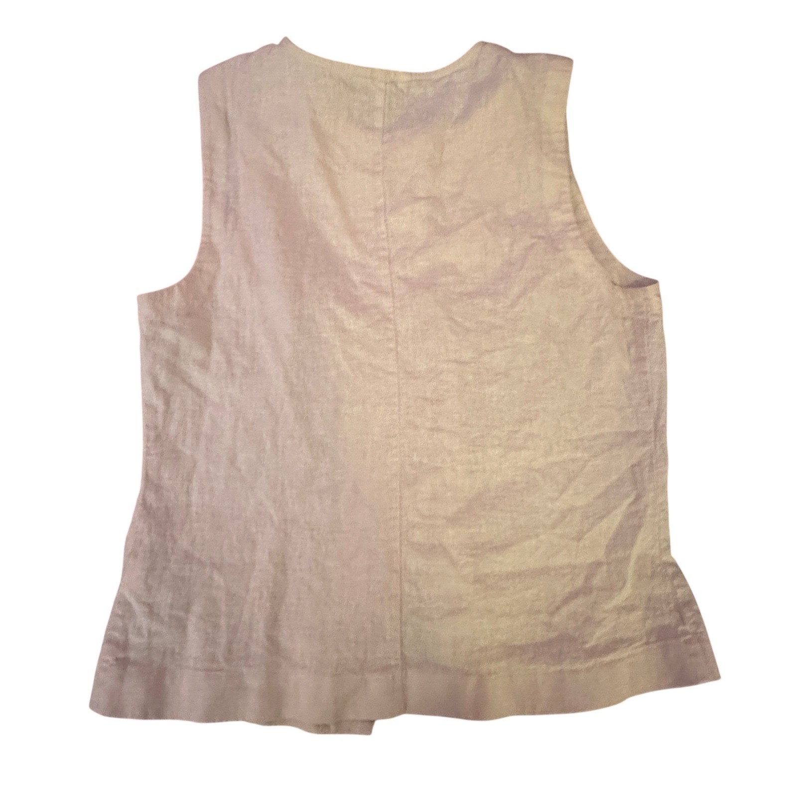 Calvin Klein Womens Linen Cotton Button Front Vest L 90&rsquo;s Kelly Kapowski-style