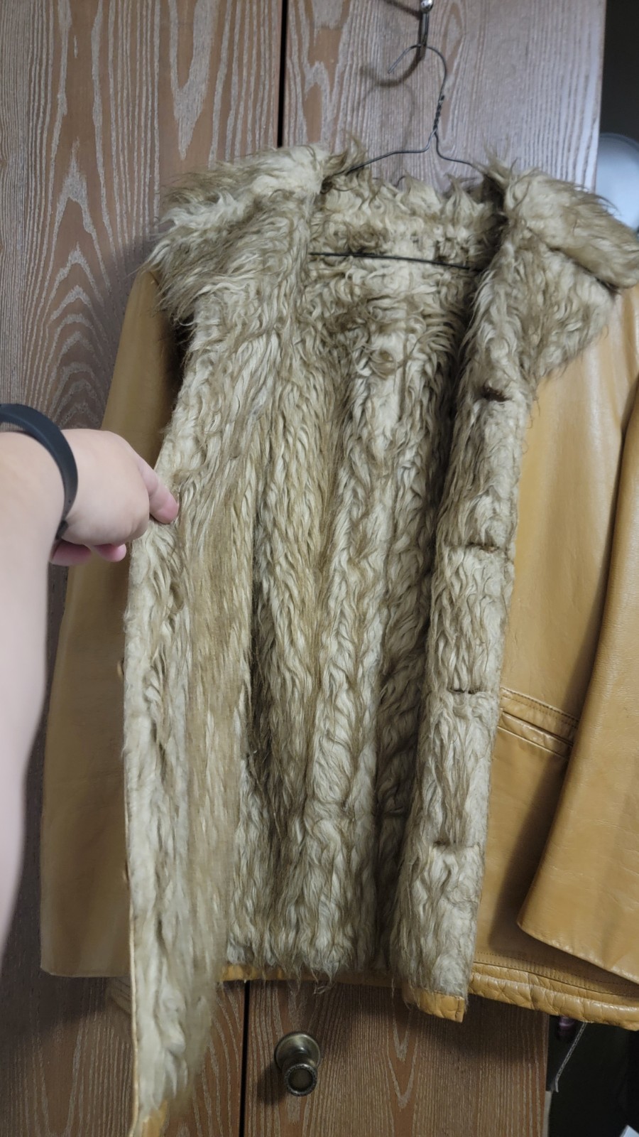 1970s Leather Coat Fur Lined Jacket Women&rsquo;s M? Vintage England Tan